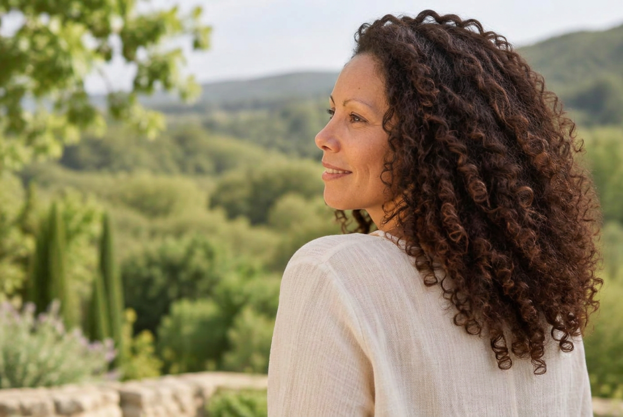 Curly hair cared for with natural homemade treatments